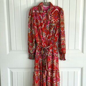 HARLOW AND ROSE Dress. Pretty print. Long Sleeves. Size Medium